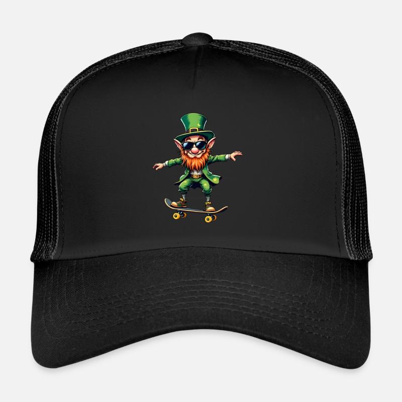 Skateboard Leprechaun Sport Saint-Patrick Casquette trucker 