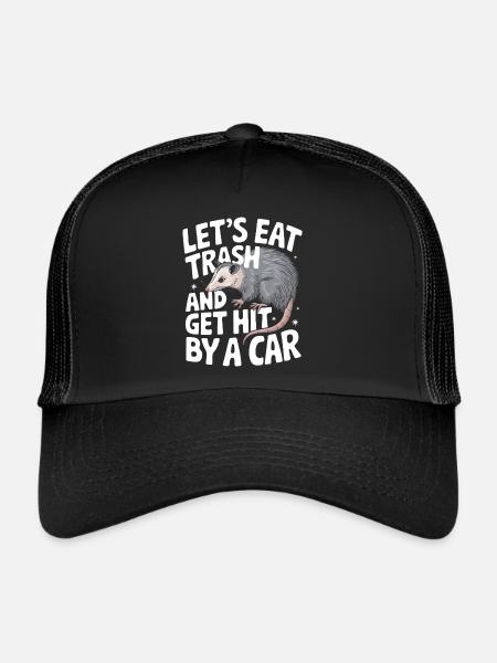 Opossum Possum Animal - Trucker Cap - black/black - Front