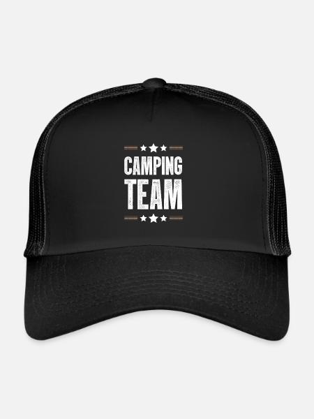 Camping Team - Trucker Cap - black/black - Front