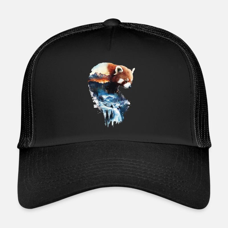 Roter Panda - Trucker Cap - Schwarz/Schwarz