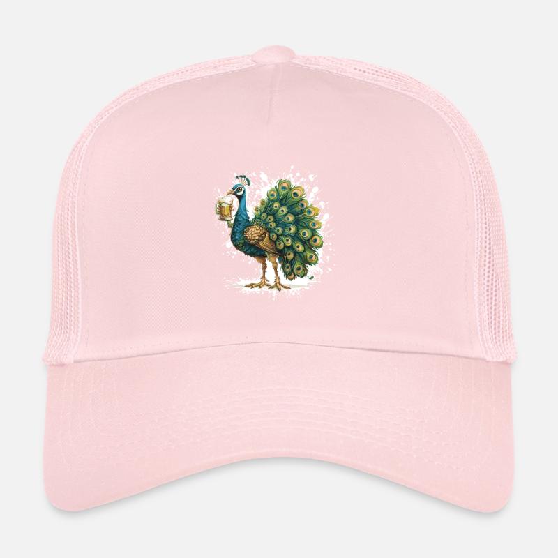 Pfau Vogel Bier Lustig Trucker Cap