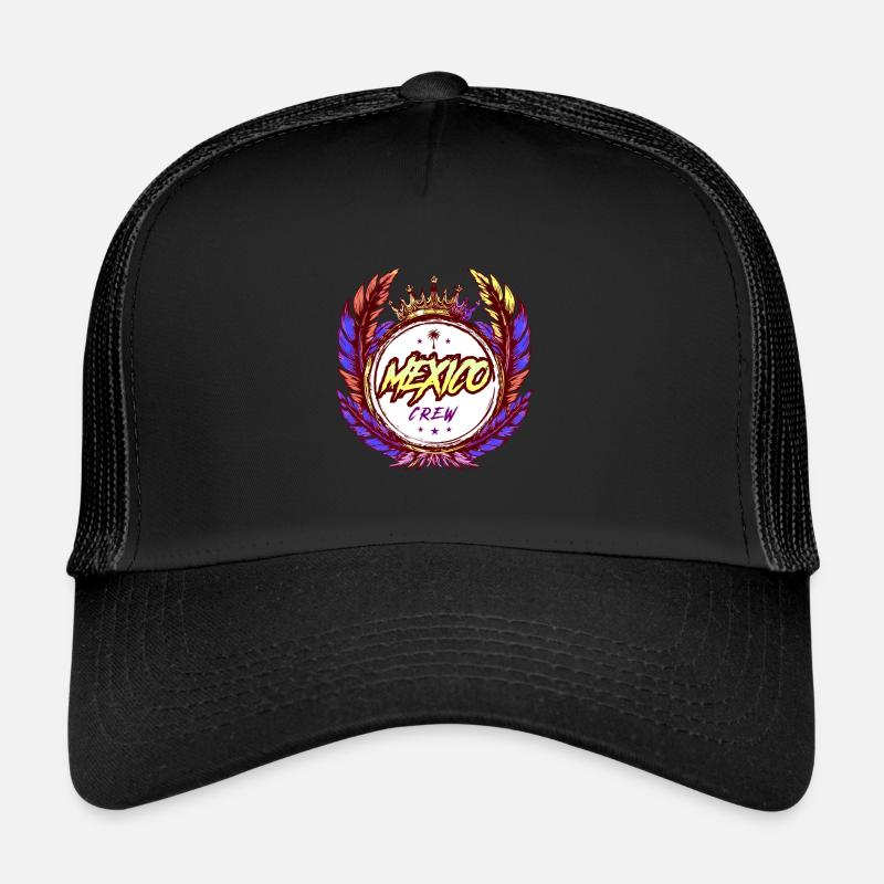 Mexiko Crew Bunt - Trucker Cap - Schwarz/Schwarz