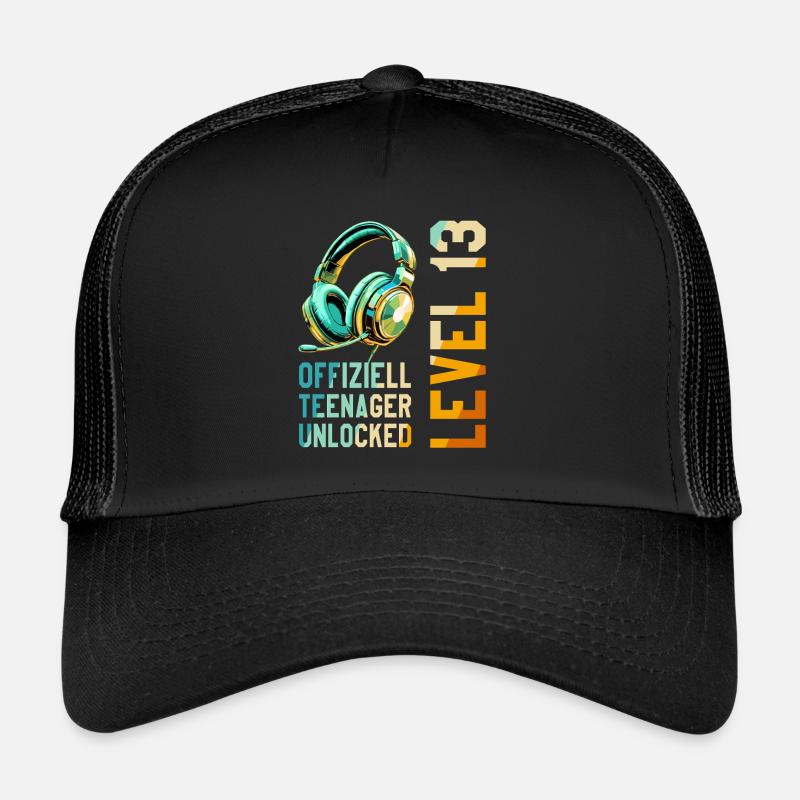 13. Geburtstag Junge - Trucker Cap - Schwarz/Schwarz