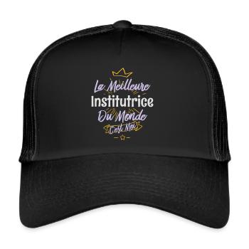 La meilleure institutrice du monde - Casquette trucker  - noir/noir - Devant
