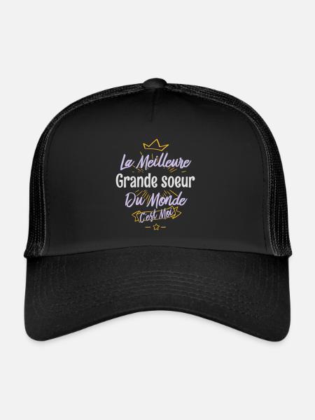 La meilleure grande-soeur du monde - Casquette trucker  - noir/noir - Devant