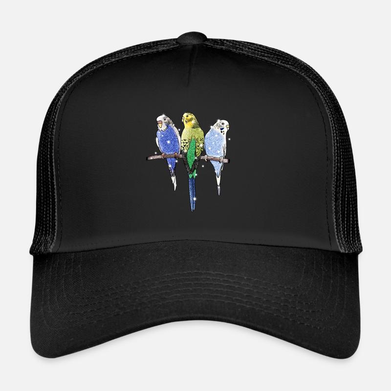 Wellensittich Sittich Vogel Papagei Tier - Trucker Cap - Schwarz/Schwarz