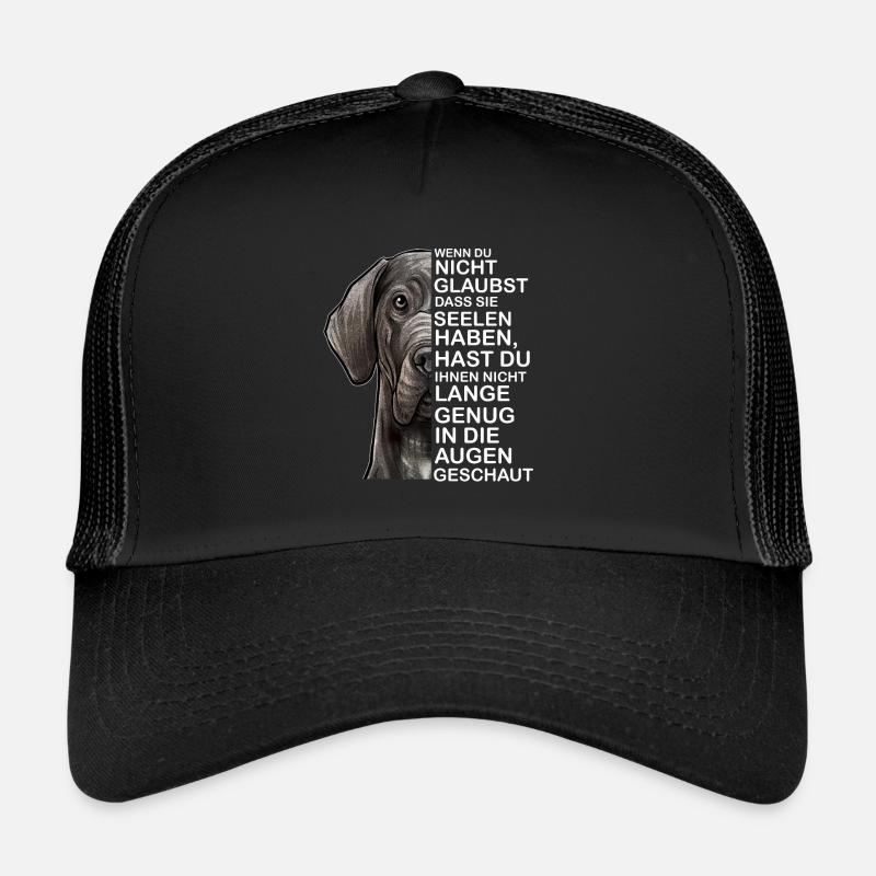 Deutsche Dogge Seele - Trucker Cap - Schwarz/Schwarz