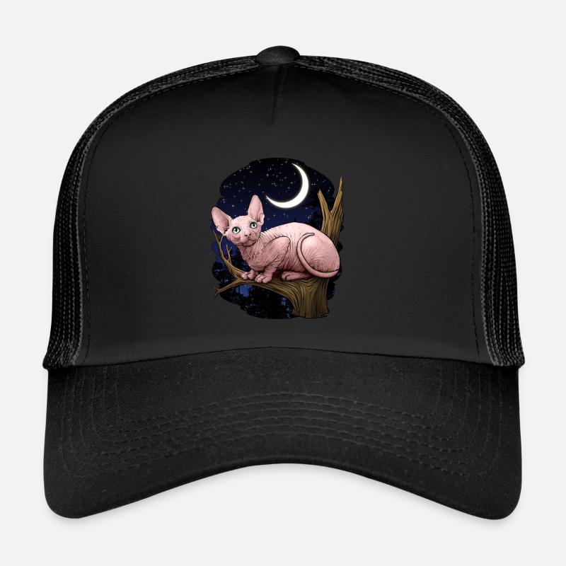 Sphynx-Katze - Trucker Cap - Schwarz/Schwarz