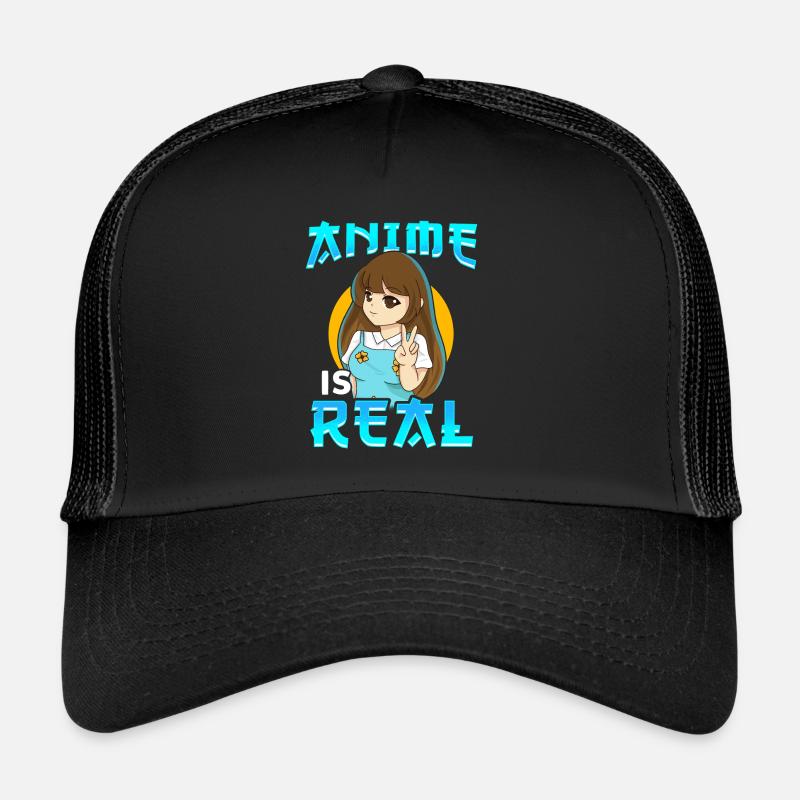 Anime manga is real - Trucker Cap - black/black