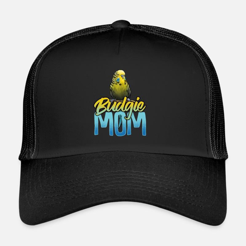 Budgie mom mom mum - Trucker Cap - black/black