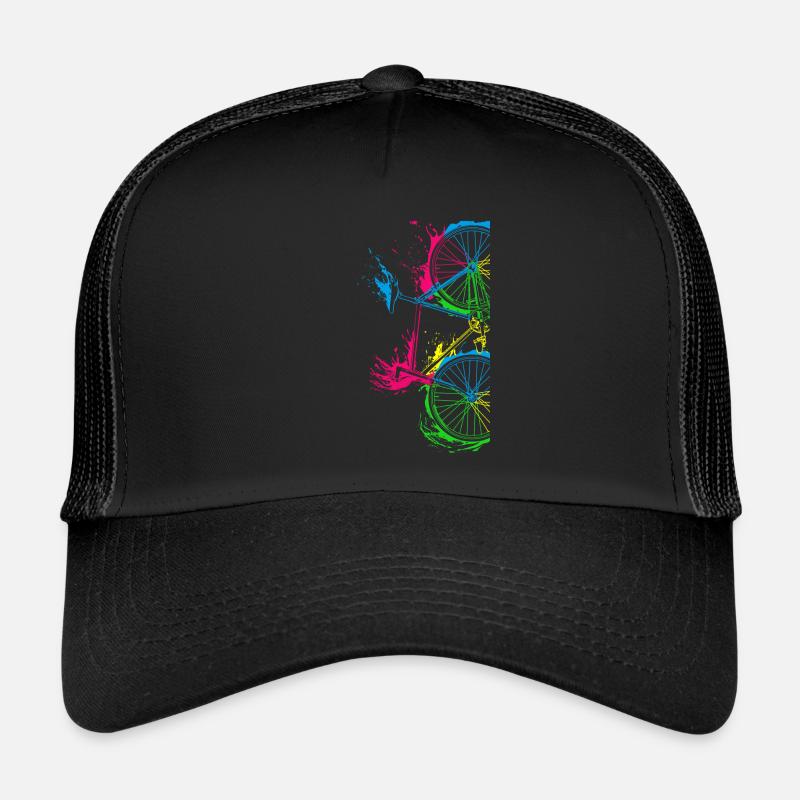 biking Design gift for cyclist - Trucker Cap - black/black