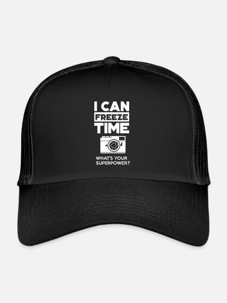 JE PEUX GELER LE TEMPS - PHOTOGRAPHE PHOTOGRAPHY - GIFT - Casquette trucker  - noir/noir - Devant