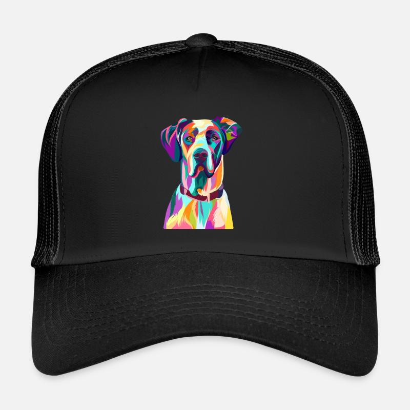 Deutsche Dogge Hund - Trucker Cap - Schwarz/Schwarz