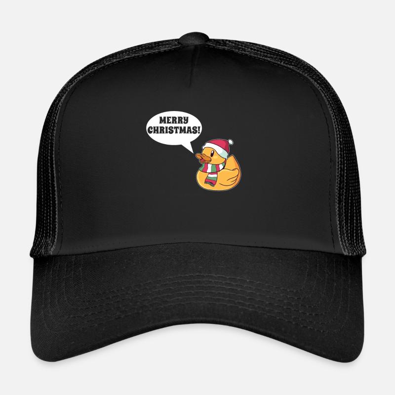 Frohe Weihnachten Ente Feiertage Geschenk - Trucker Cap - Schwarz/Schwarz