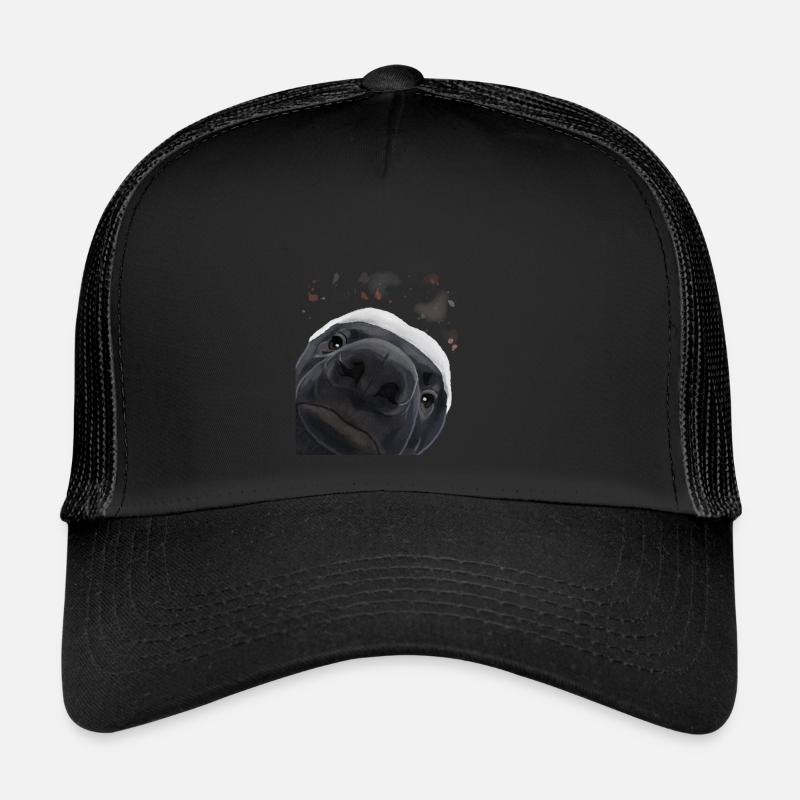 Neugieriger Honigdachs - Trucker Cap - Schwarz/Schwarz