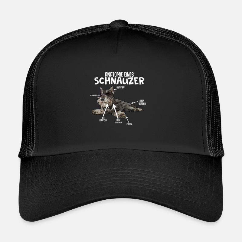 Schnauzer Hund - Trucker Cap - Schwarz/Schwarz