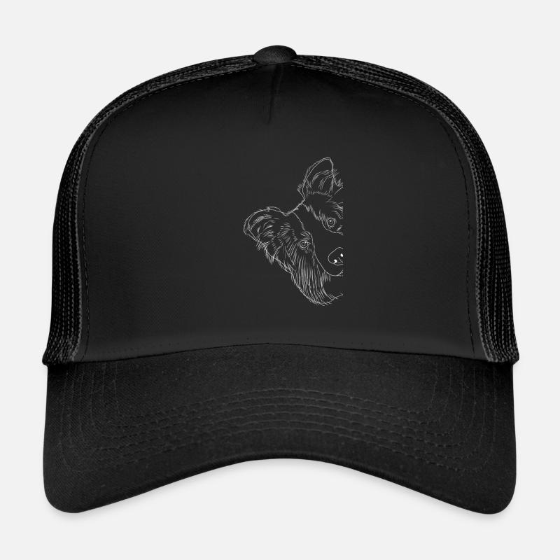 Neugieriger Border Collie Hund - Trucker Cap - Schwarz/Schwarz