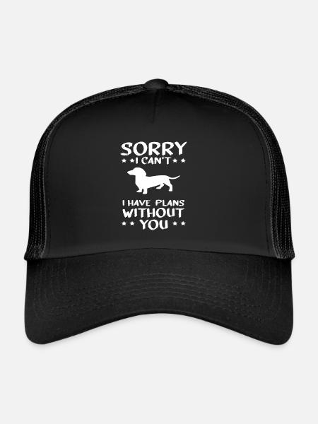 Chien teckel disant cadeau de teckel teckel - Casquette trucker  - noir/noir - Devant