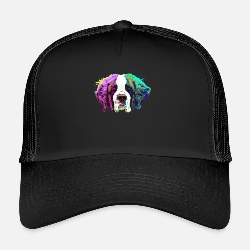 Splash Saint Bernard Dog Trucker Cap