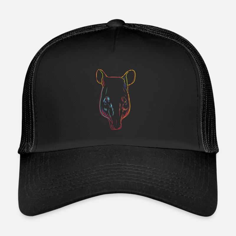Bunte Tapire Geschenkidee - Trucker Cap - Schwarz/Schwarz