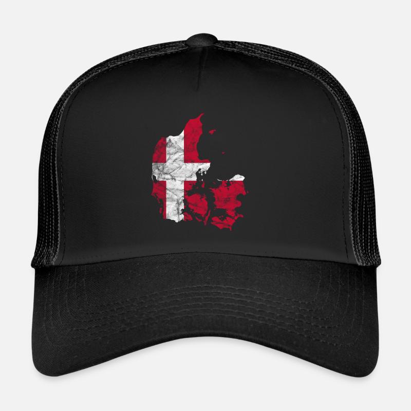Danemark Drapeau danois Dannebrog Silhouette Casquette trucker 