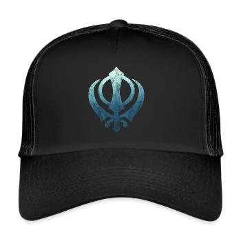 Khanda Sikh Symbol Sikhism Religion Spiritual - Trucker Cap - black/black - Front
