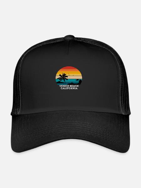 Venice Beach California Beaches - Trucker Cap - black/black - Front