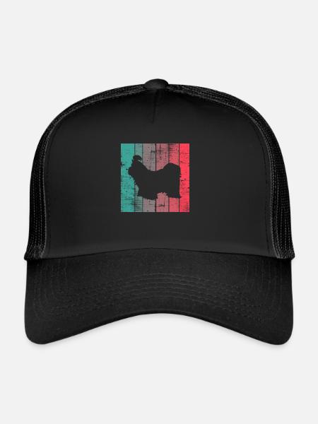 Shih Tzu dog lover Retro vintage Gift idea - Trucker Cap - black/black - Front