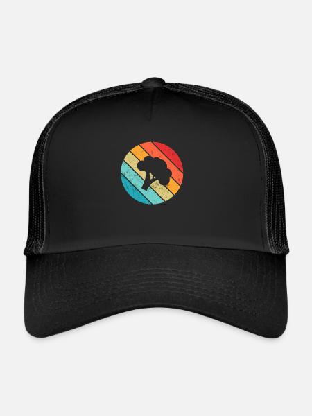 Brocoli Vegan Lover Retro Healthy Idée cadeau - Casquette trucker  - noir/noir - Devant