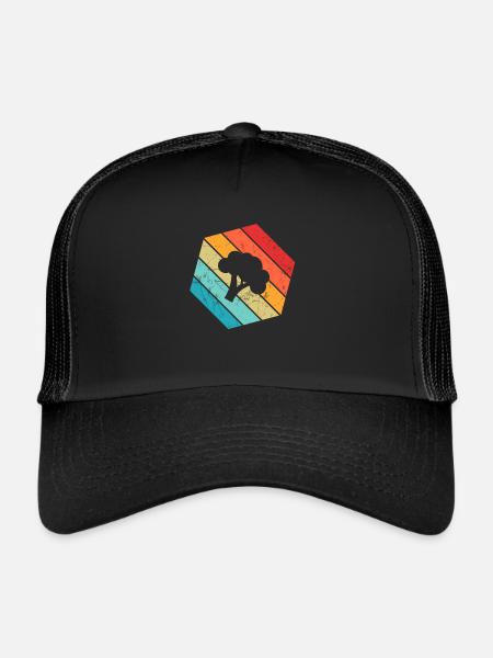 Brocoli Vegan Lover Retro Healthy Idée cadeau - Casquette trucker  - noir/noir - Devant