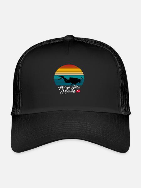 Maaya Thila Maldives Plongée - Casquette trucker  - noir/noir - Devant
