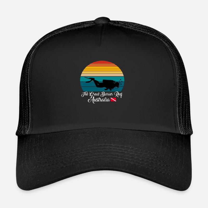 The Great Barrier Reef Australia Diving - Trucker Cap - Schwarz/Schwarz