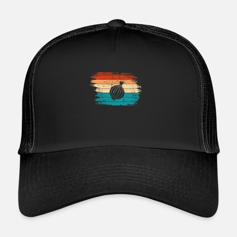 Oignon Lover Retro Vegetables Vegan Idée cadeau Casquette trucker 