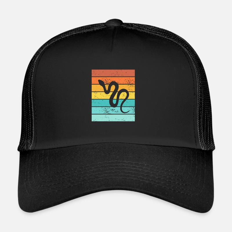Snake Retro Reptile Python Idée cadeau Casquette trucker 