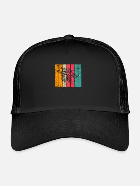 Olive food oil Retro Vegetarian Gift idea - Trucker Cap - black/black - Front