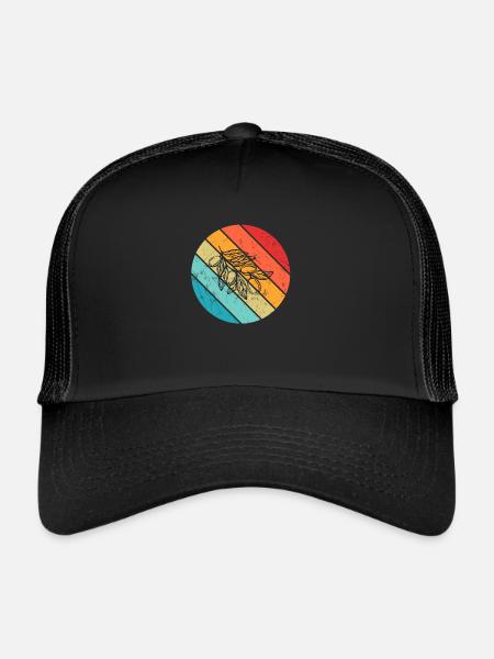 Olive food oil Retro Vegetarian Gift idea - Trucker Cap - black/black - Front