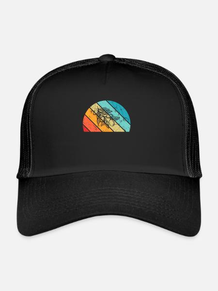 Huile d’olive Retro Vegetarian Idée cadeau - Casquette trucker  - noir/noir - Devant