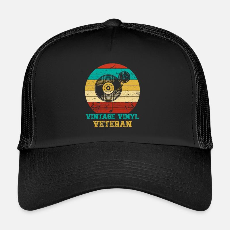 Retro Vinyl Collection Record Turntable Trucker Cap