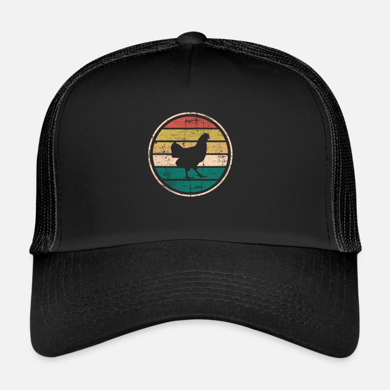 Chickens Retro Rooster Farmer Retro Farm Gift Trucker Cap