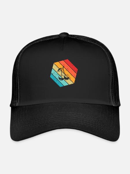 Cherry Retro Fruit Fruit Cherries - Trucker Cap - black/black - Front