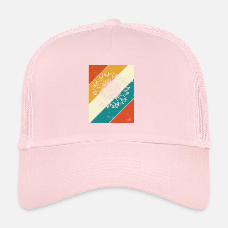 Fleur de tournesol Fleur Rétro Cadeau Casquette trucker 