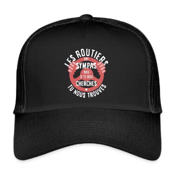 Les routiers sont sympas - Casquette trucker  - noir/noir - Devant
