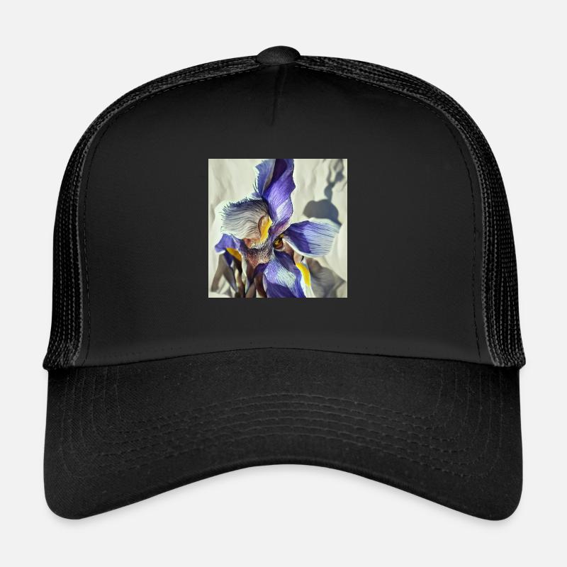Fleur d’iris pourpre en pleine floraison Casquette trucker 