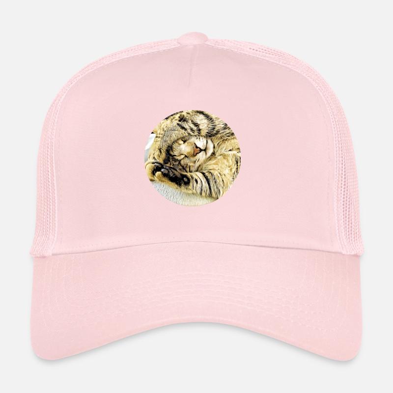 Chubby sleeping tabby cat Trucker Cap