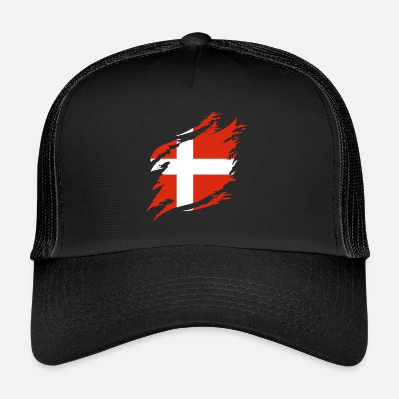 Denmark Flag Scandinavia Danish Flag Travel Trucker Cap