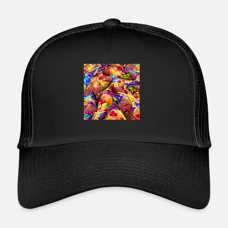 Psychedelische bunte Früchte Trucker Cap