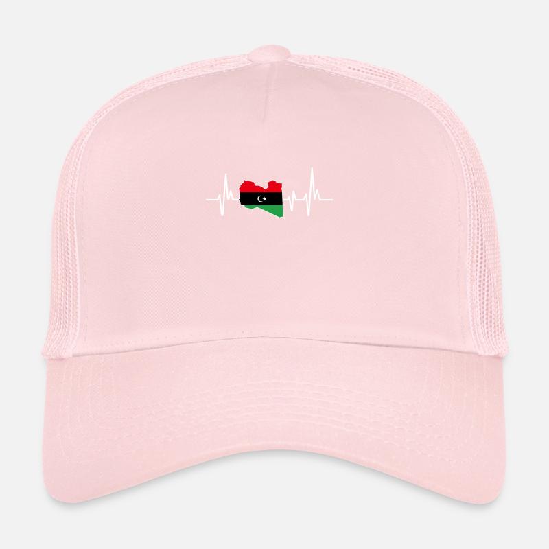 Heartbeat Design Libyan Flag Libya Trucker Cap