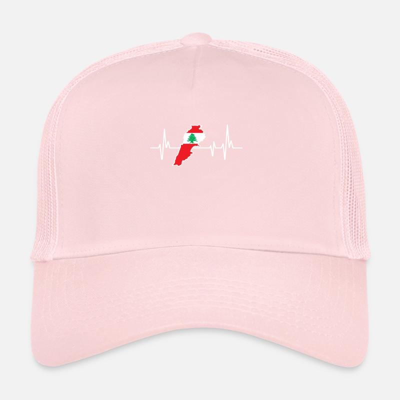 Heartbeat Design Drapeau libanais Liban Casquette trucker 