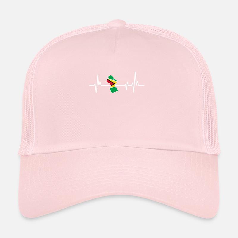 Heartbeat Design Drapeau guyanais Guyana Casquette trucker 