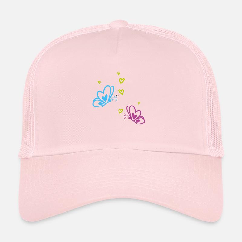 MU021 Butterfly and heart decor sticker Trucker Cap